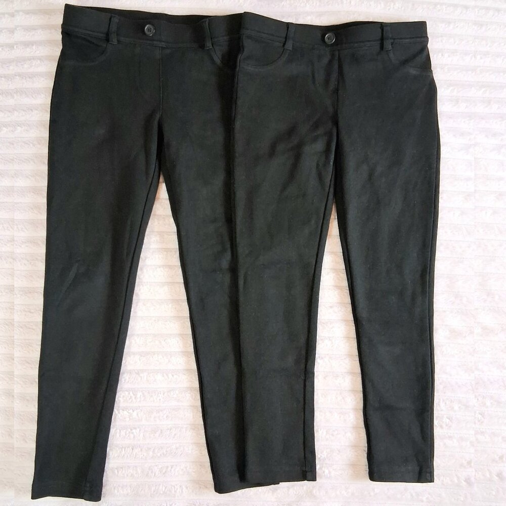 Wonder Nation Girls Black Pull-On Pants Bundle, Size 6X and 7